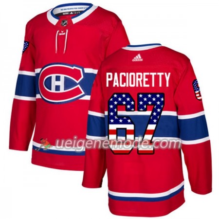 Herren Eishockey Montreal Canadiens Trikot Max Pacioretty 67 Adidas 2017-2018 Rot USA Flag Fashion Authentic